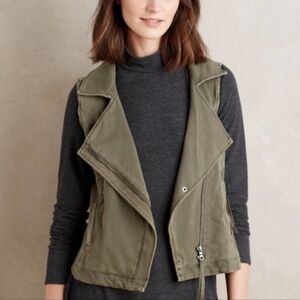 NWT Anthro Marrakech Olive Green Sleeveless Jacket Small